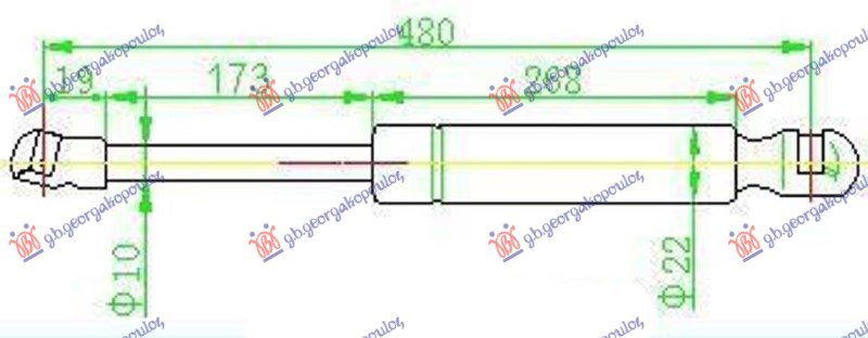 AMORTIZER GEPEK VRATA ALLROAD/KARAVAN 00- (480L-690N)