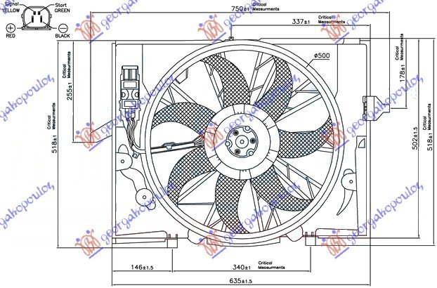 VENTILATOR KOMPLET (BENZIN) +A/C