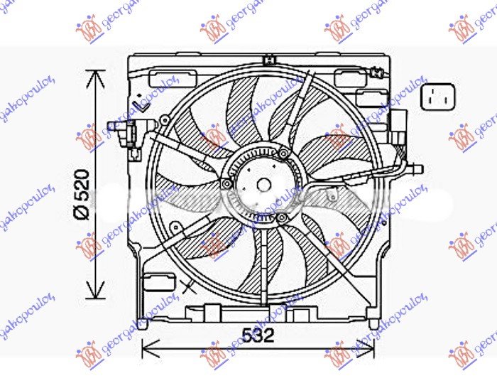 VENTILATOR DIZEL (520mm) (3 pin) (850W)