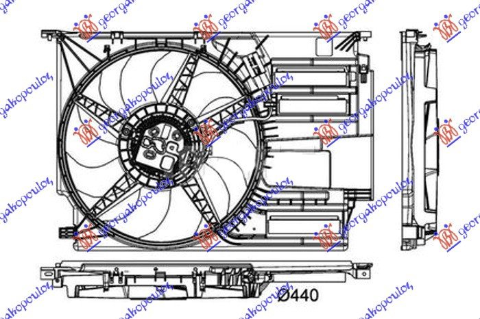 VENTILATOR 1.5-2.0 BEN 2.0 DIZ 440mm 2P