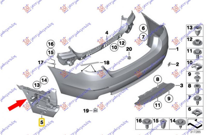 NOSAC ZADNJEG BRANIKA BOCNI PLAST.F10