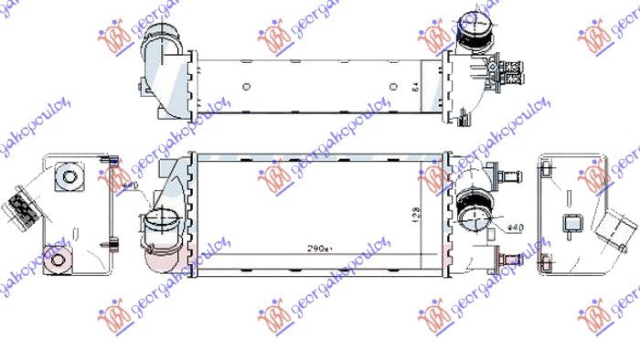 HLAD INTERCOOLER 1.3JTD (29x13x6.5)