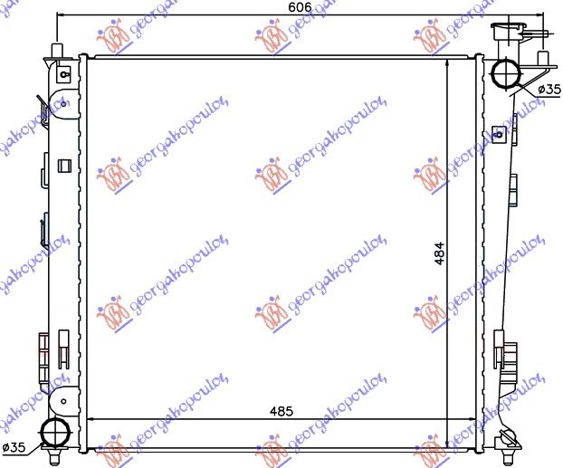 HLADNJAK MOTORA 1.7/2.0 CRDi DIZEL (MAN) (485x470x16) (CESKA)