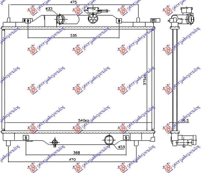 HLADNJAK MOTORA 1.5i BENZIN (375x540x16)