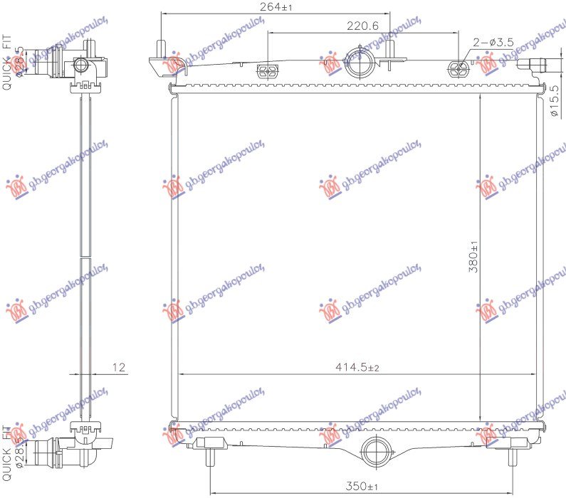 HLADNJAK MOTORA 1.2 BENZIN - 1.5/1.6 DIZEL (MAN/AUTO) (380x414x12)