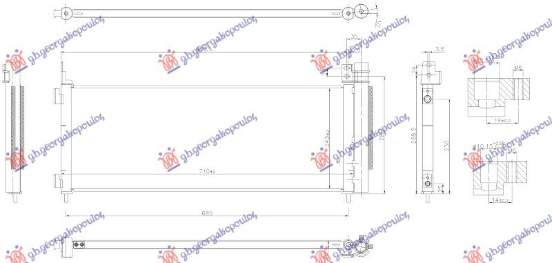 HLADNJAK KLIME 2.5 BENZIN/HIBRID (710x243x20)